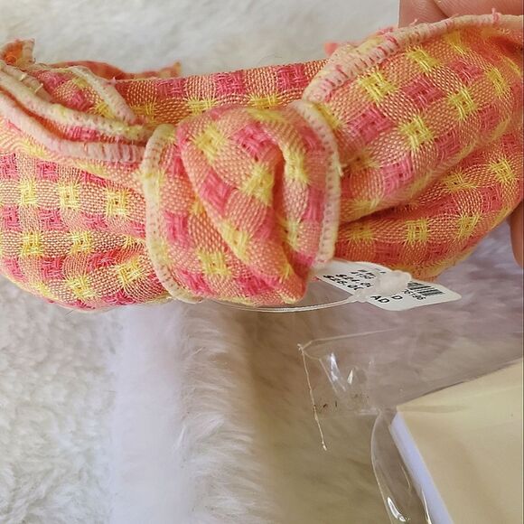 Anthropologie Headband Knot Gingham  Bow Knot Top NEW Tags - Picture 3 of 7